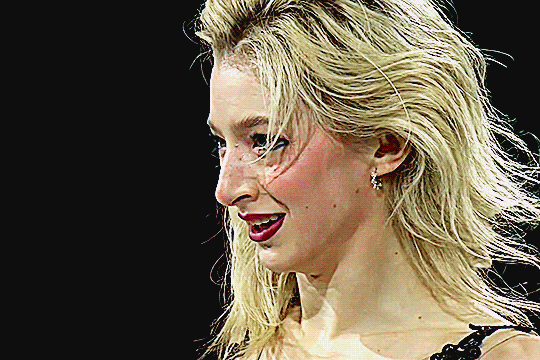 amber after her gala performance, smiling and looking very proud