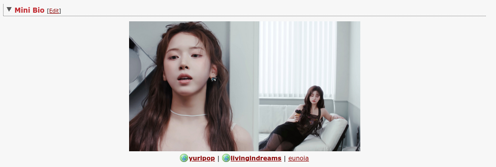 my dreamwidth journal profile on october 18 2025, with a screen shot from the NMIXX spinnin' on it video of jiwoo hiding from sullyoon adjacent to a doorway. there's links below the image to my icon & fic communities and my website eunoia